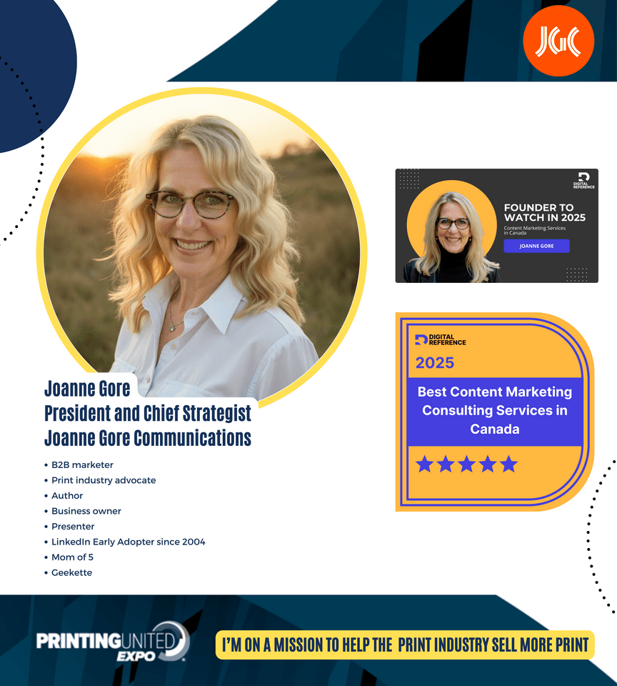 Industry Leader Joanne Gore to Share Growth Strategies at PRINTING United Expo 2025 Following Dual Award Recognition